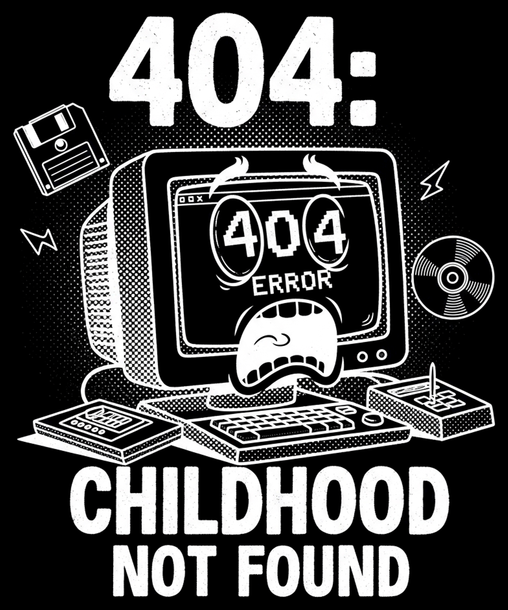 404: Childhood Not Found Tee - Design Detail