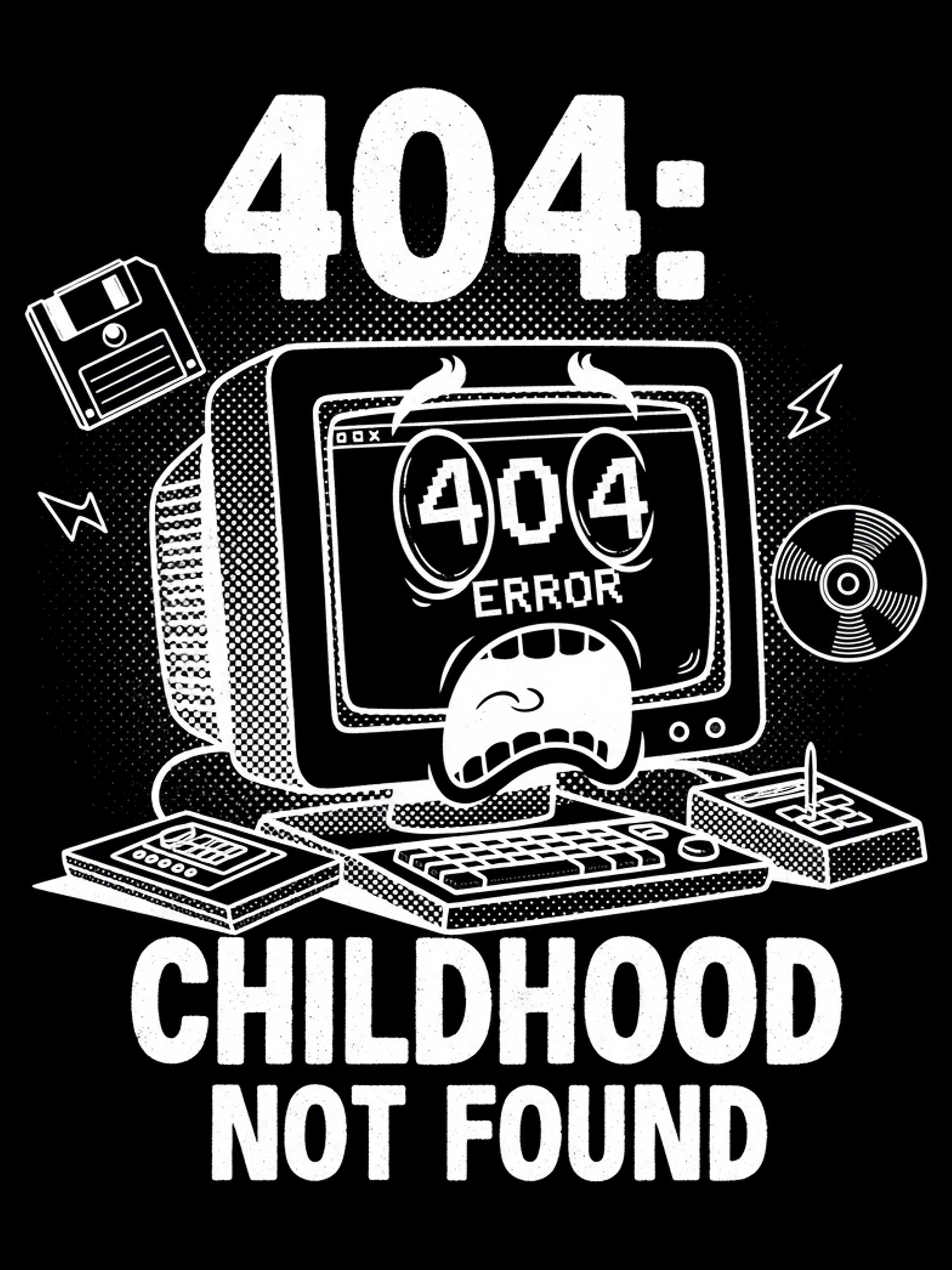 404: Childhood Not Found Tee - Design Detail