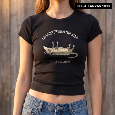 Exhausterwhelmulated Funny Teacher Shirt | Tired Possum Tee