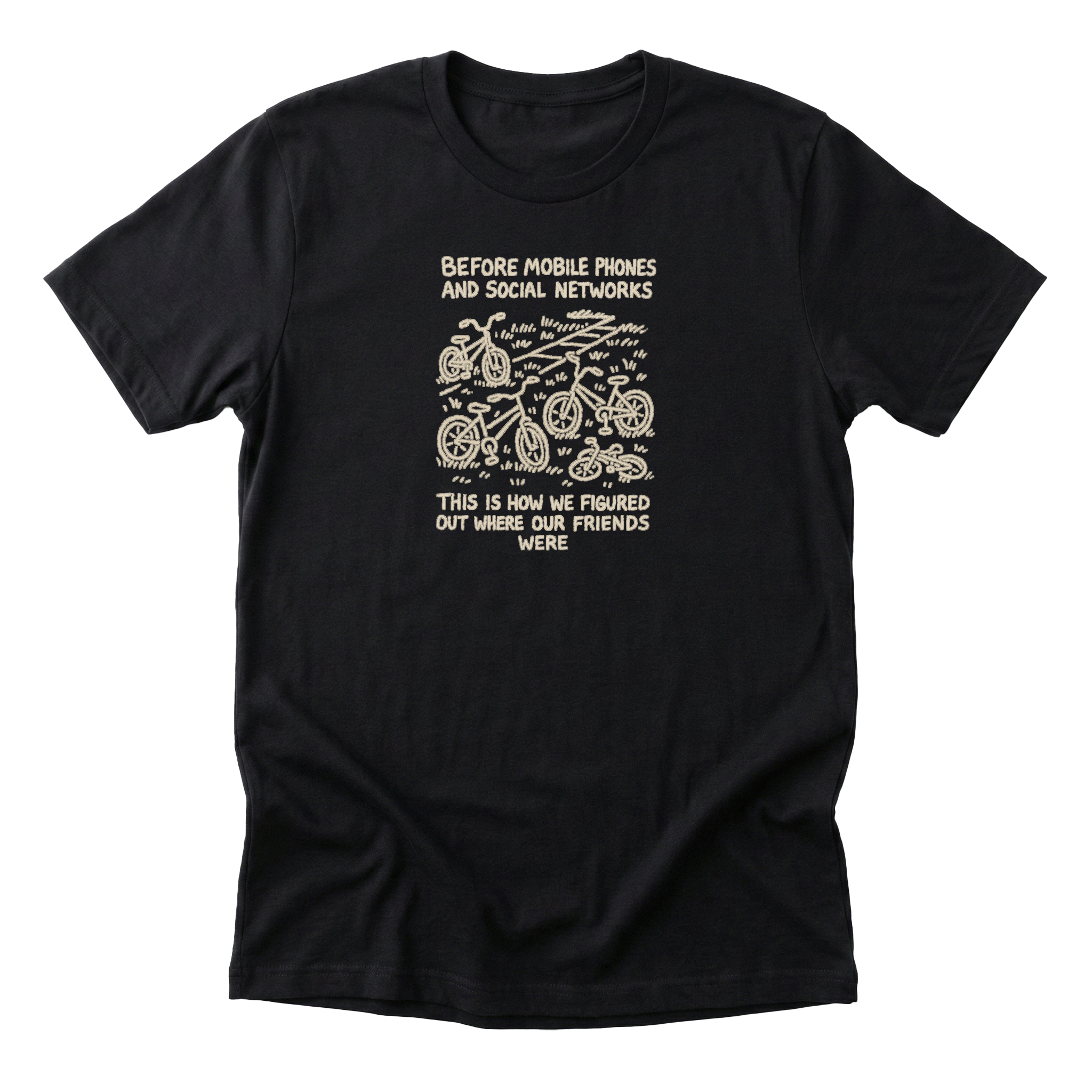 Bikes in the Front Yard - Funny 90s Kid T-Shirt