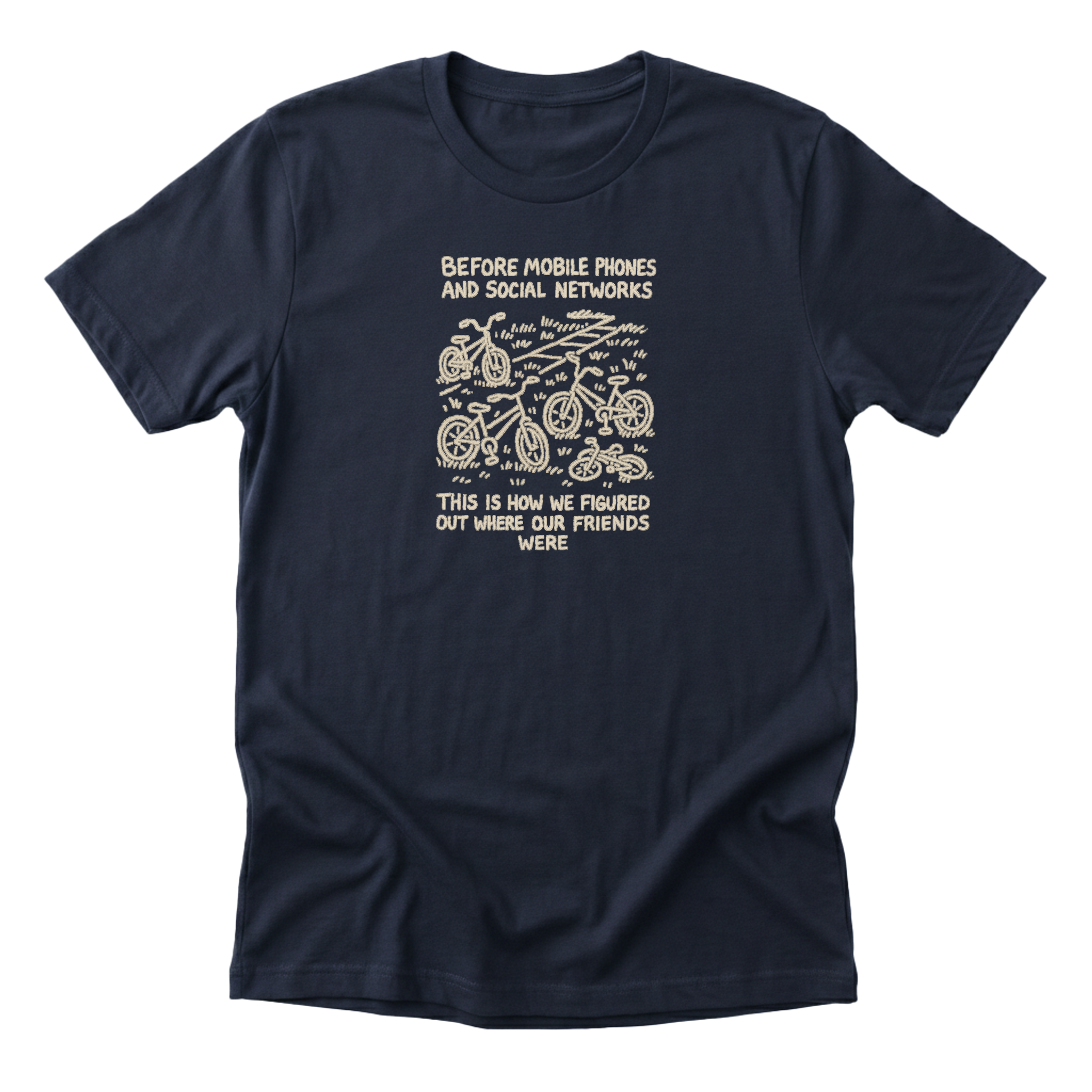Bikes in the Front Yard - Funny 90s Kid T-Shirt