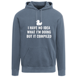 I Have No Idea What I'm Doing But It Compiled Hoodie - Blue Jean