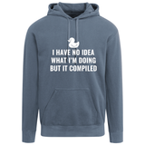 I Have No Idea What I'm Doing But It Compiled Hoodie - Blue Jean