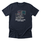 Debugging AI Code Is My Cardio Tee navy mockup