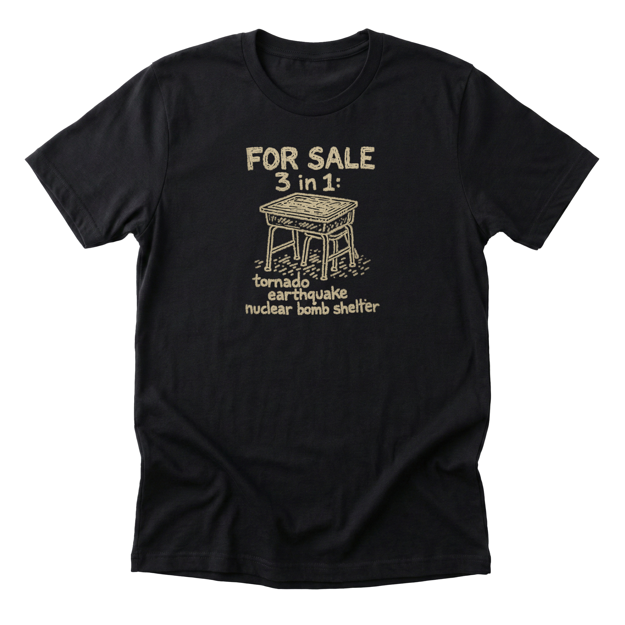 Desk Bomb Shelter (For Sale) - Funny 90s Kid T-Shirt