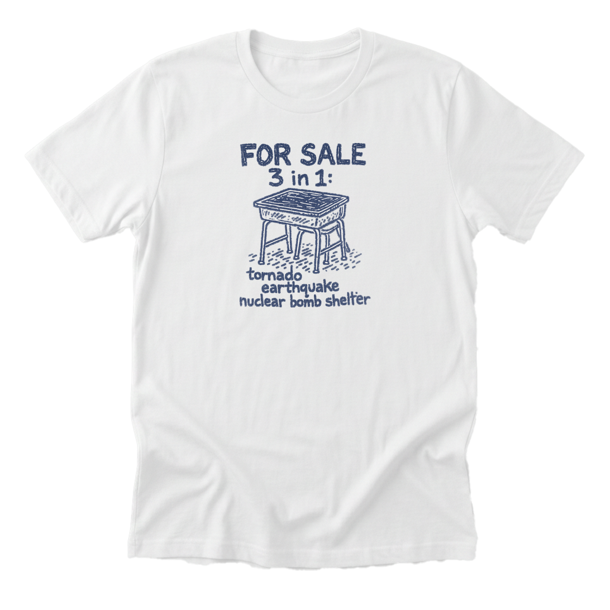 Desk Bomb Shelter (For Sale) - Funny 90s Kid T-Shirt