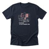 PewPewDie Is An AI Engineer Now Tee navy mockup