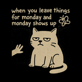 When Monday Shows Up - Funny Cat Mom T-Shirt